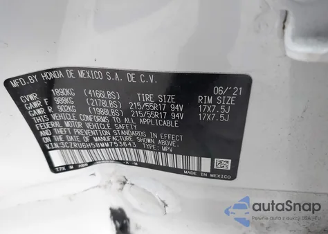 2021 Honda Hr-V Awd Ex z USA, uszkodzony, nr VIN 3CZRU6H58MM753643